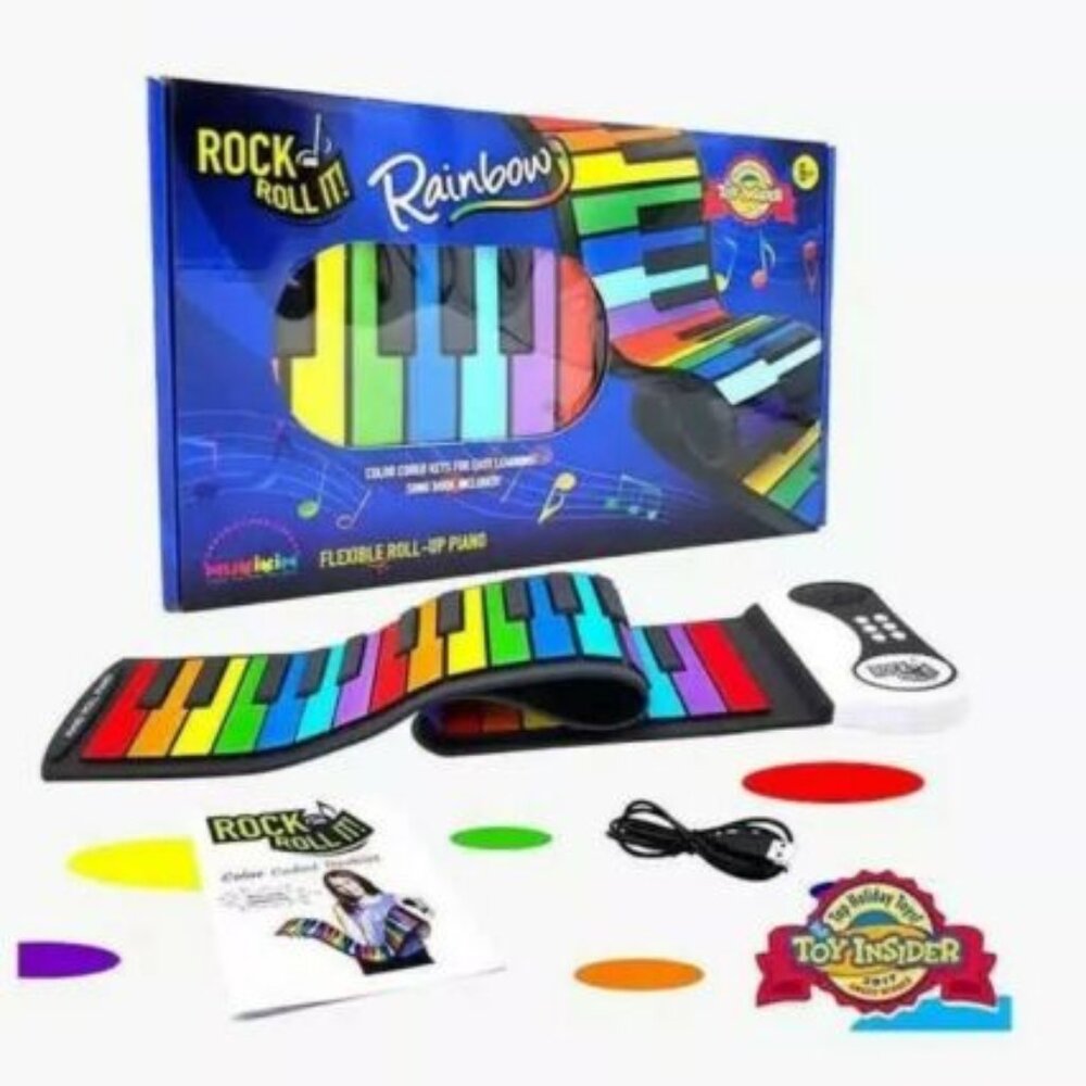 Rock And Roll It Piano. Roll Up Flexible Classic Toy Piano Keyboard